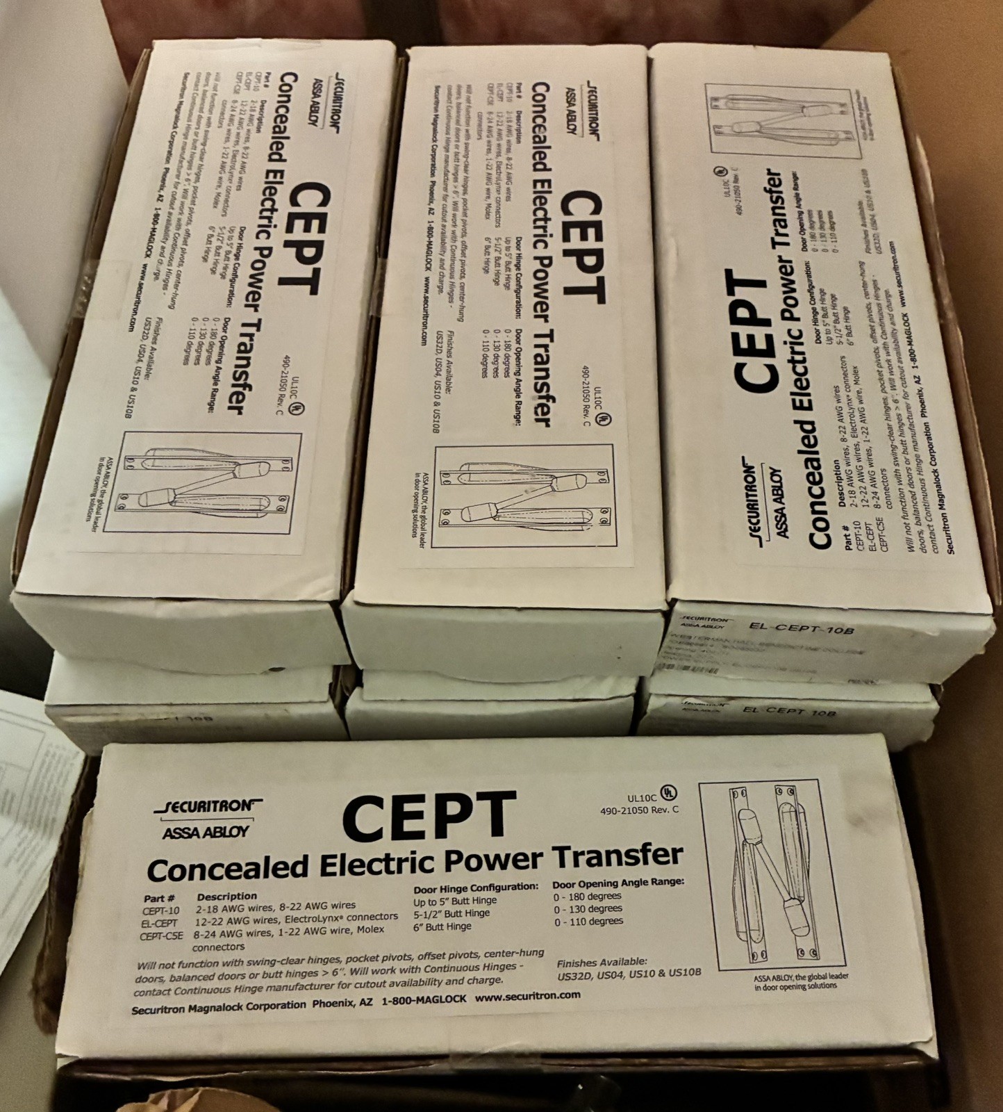 Securitron Assa Abloy EL-CEPT-10B Concealed Electric Power Transfer