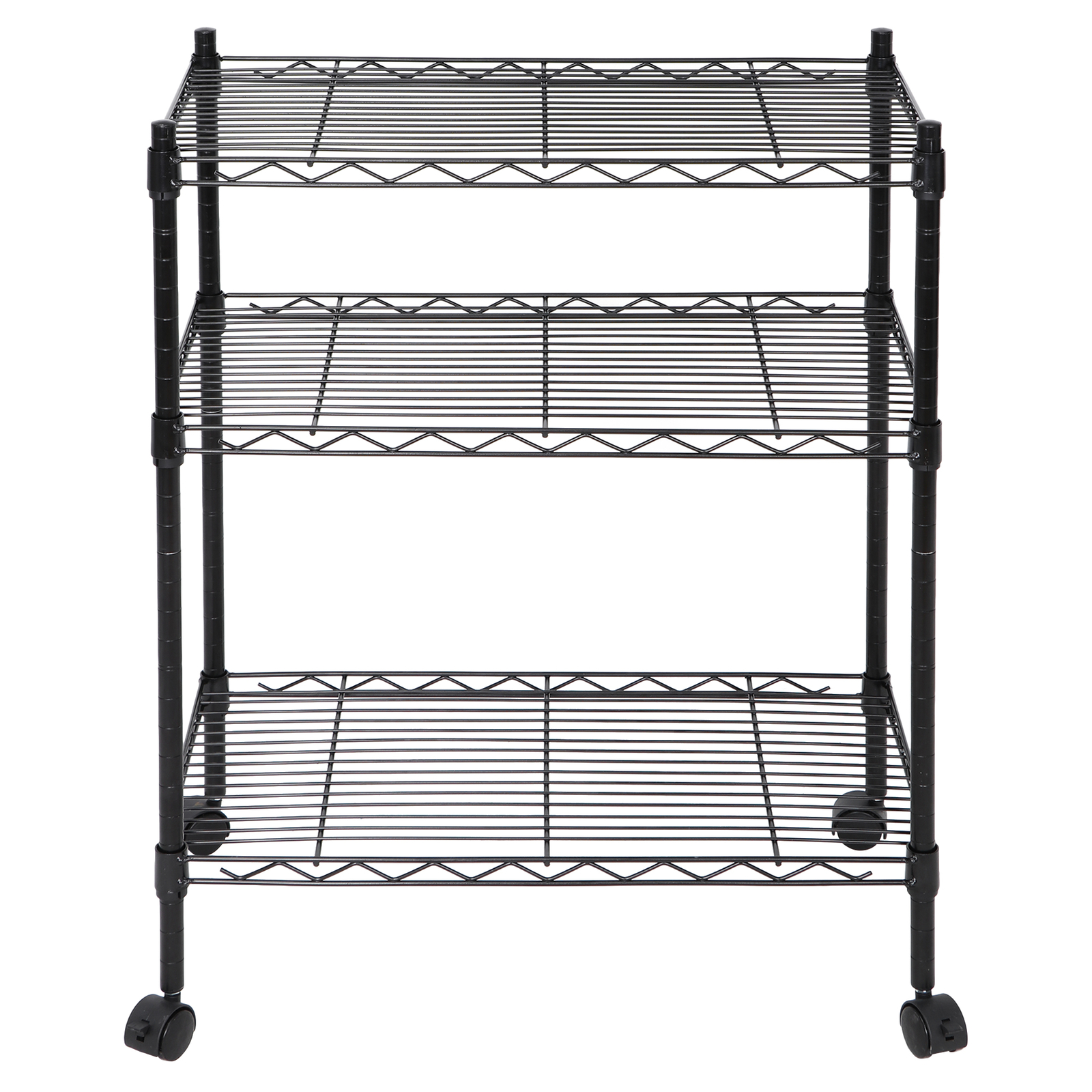 Unit Shelving Metal 3 Tier Wire Rack Organizer Adjustable Shelve with 4 Wheels