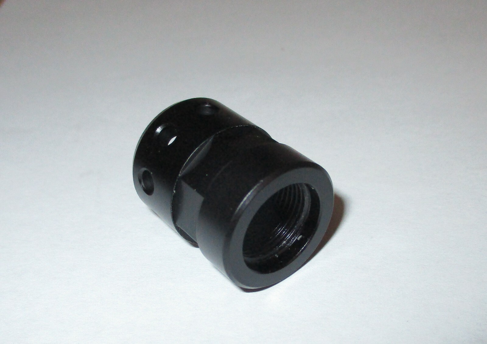 Black Nitrided Steel Micro Muzzle Brake LongShot MINI-BRAKE for 9/16-24 TPI
