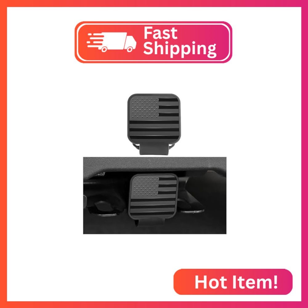 KHGUZ Ameican Flag Trailer Hitch Cover, 2 Inch Dustproof Tow Receiver Tube Hitch