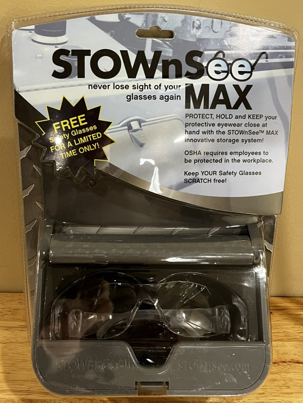 StowNSee Max - Eyeglasses Storage Case Mountable Gray (Brand New)