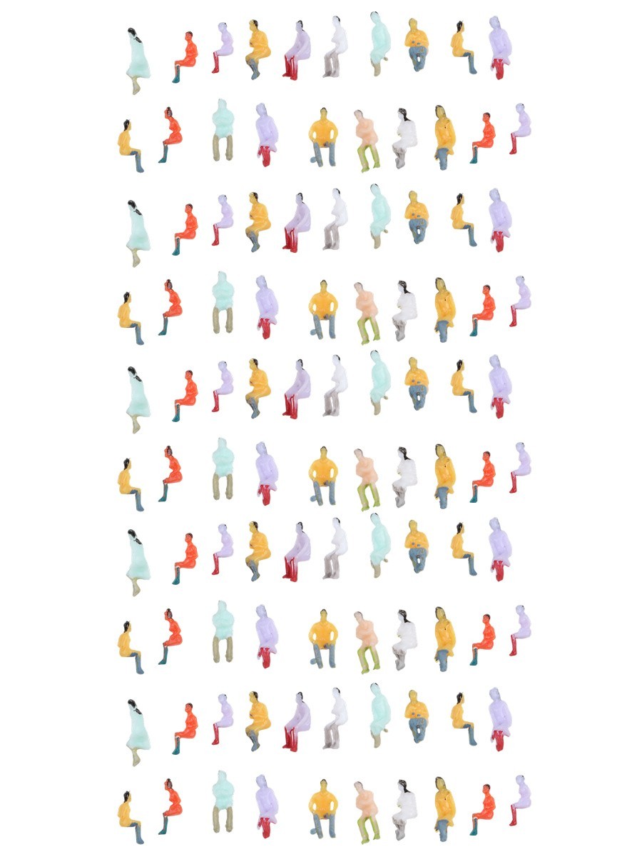 100pcs 1:100 Scale Sitting Painted Figures Model People Passengers All Seated