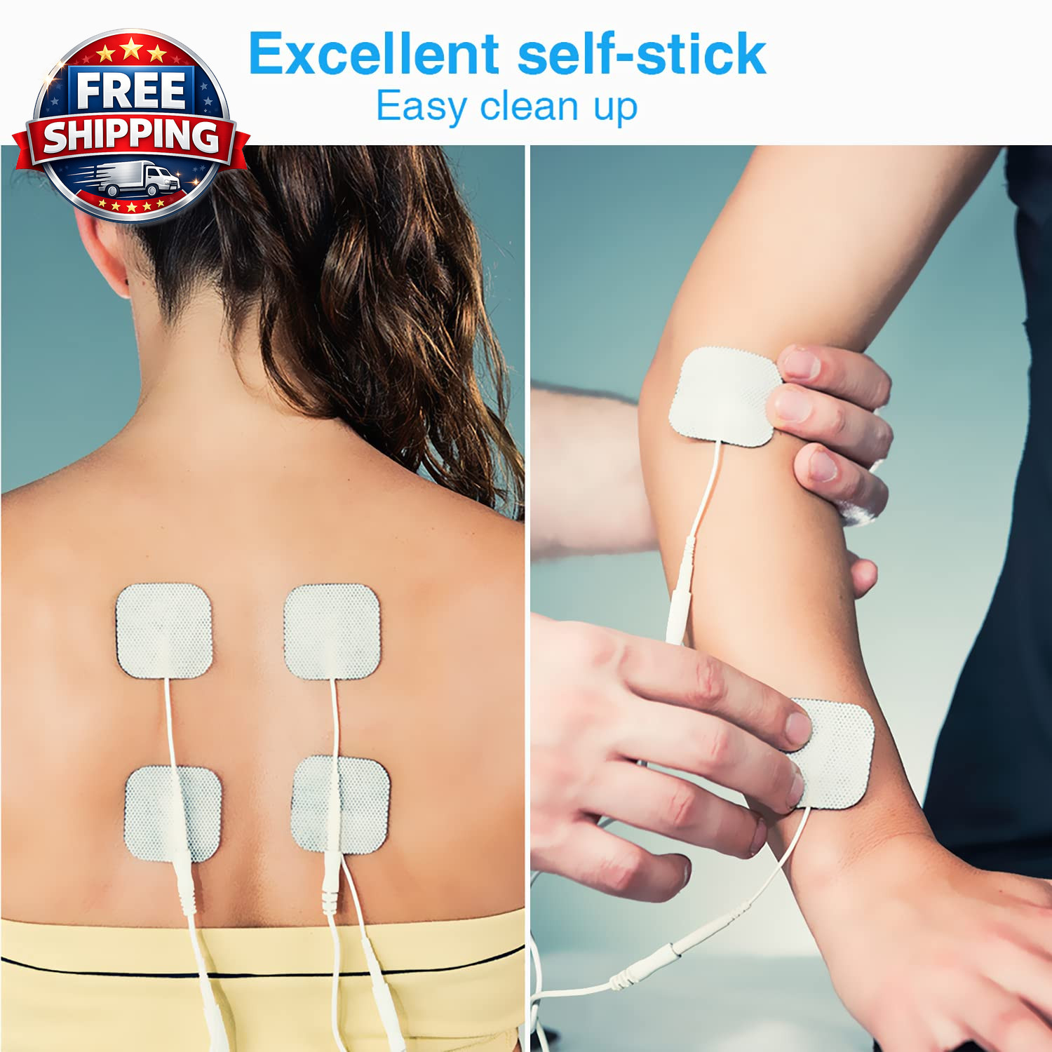 Reusable TENS Unit Replacement Pads 2x2" - 20PCS 3rd Gen Electrode Pads