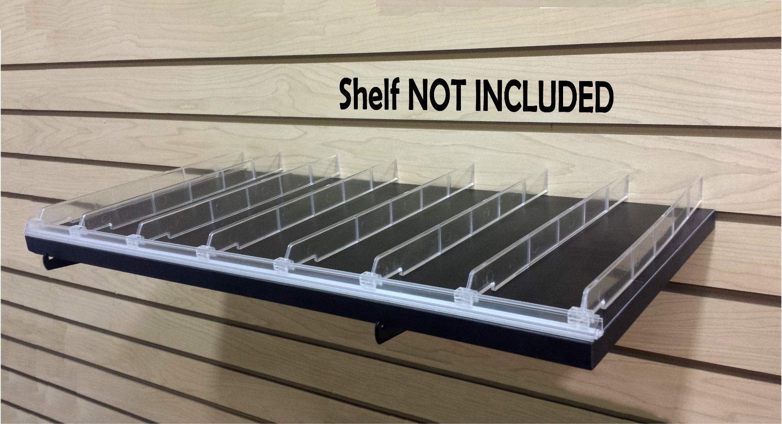 Universal Shelf Lip & Adjustable Depth Divider Kit, [1] 48" L Adhesive Front ...