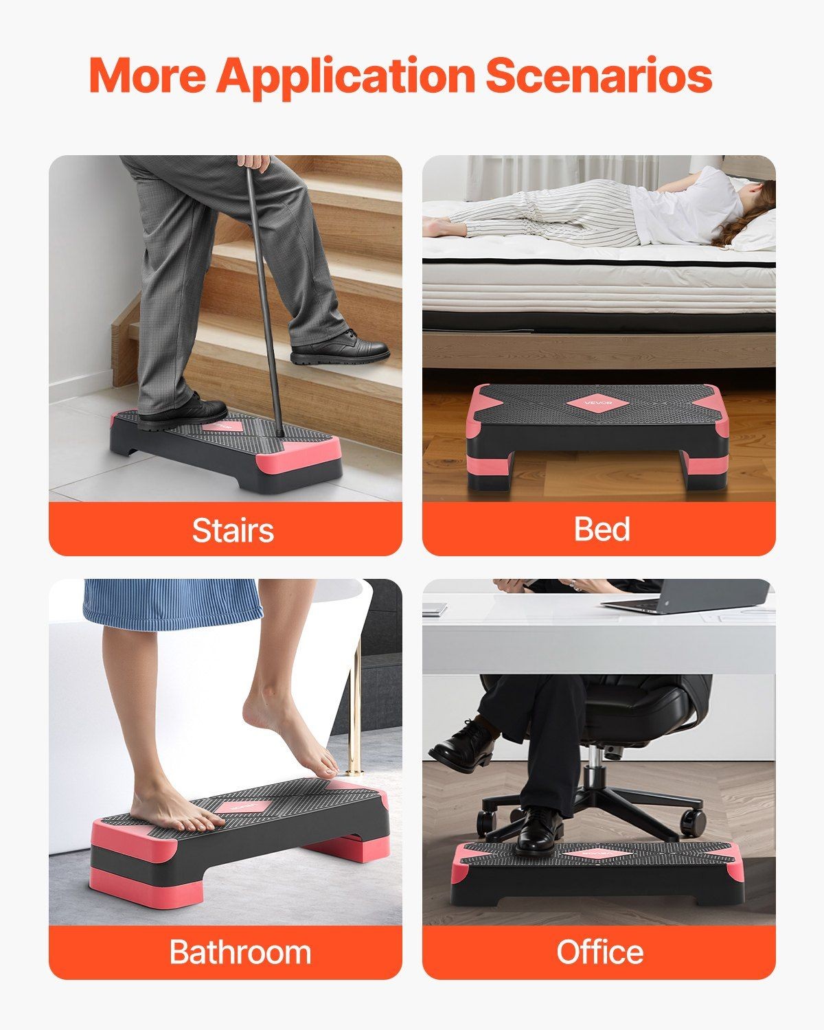 Foldable Step Deck 28-inch Compact Design for Small Spaces Red