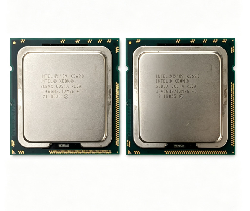2x Intel Xeon X5690 SLBVX 3.46GHz 6-Core 12MB LGA1366 Matched Pair Server CPU