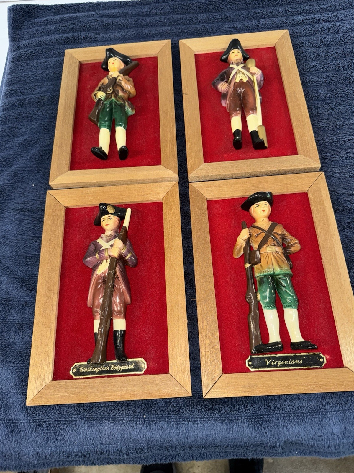 Vintage Royal Sealy Japan Wall Hanging Revolutionary War Soldier Lot 4  1950's