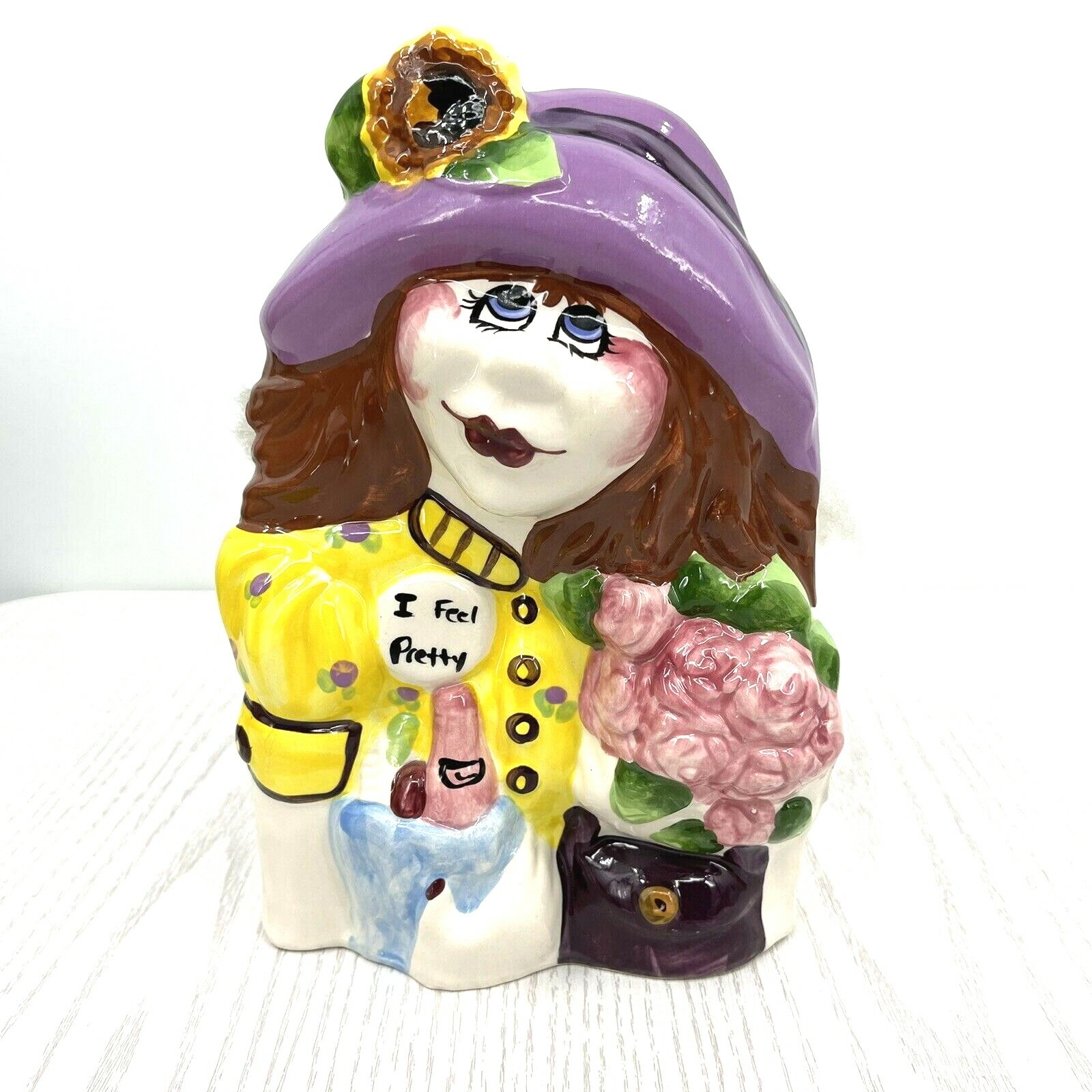 Ceramic Shopping Bag "I Feel Pretty" Glamorous Gaudy Fashionista Bonnie Lee 1994