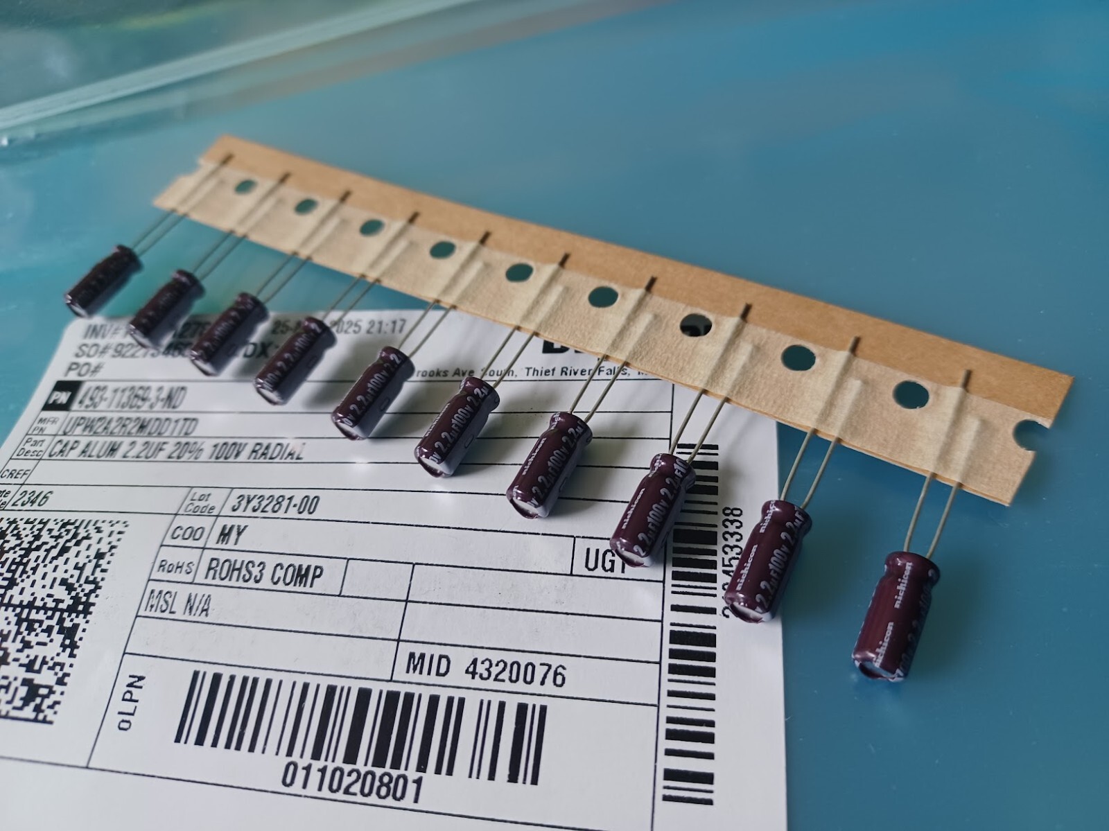 10 New Nichicon UPW 2.2uf 100V  Radial Capacitors  low-impedance