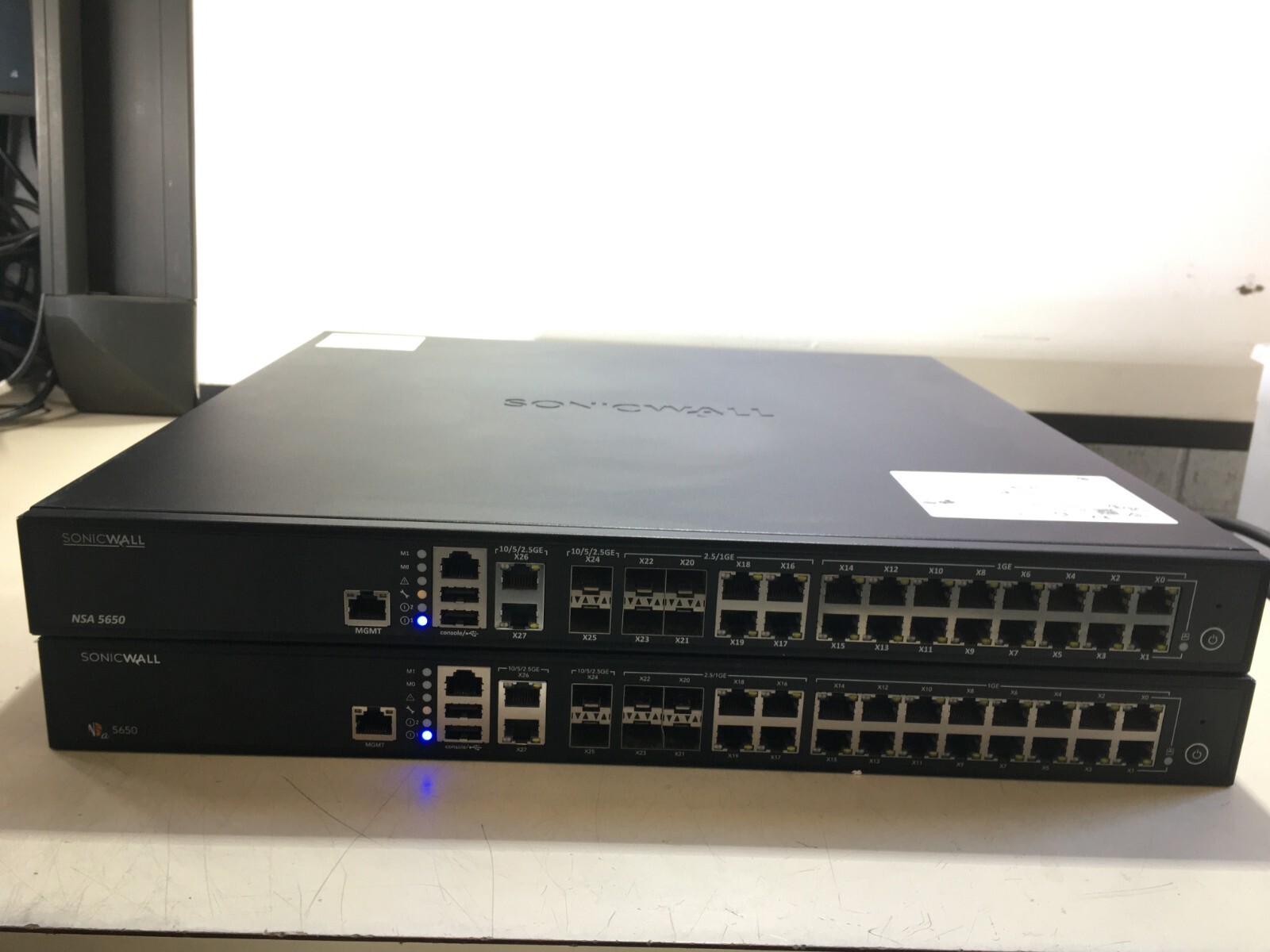 LOT OF 2:  SONICWALL NSA 5650 NETWORK SECURITY APPLIANCE FIREWALL 1RK39-0CA