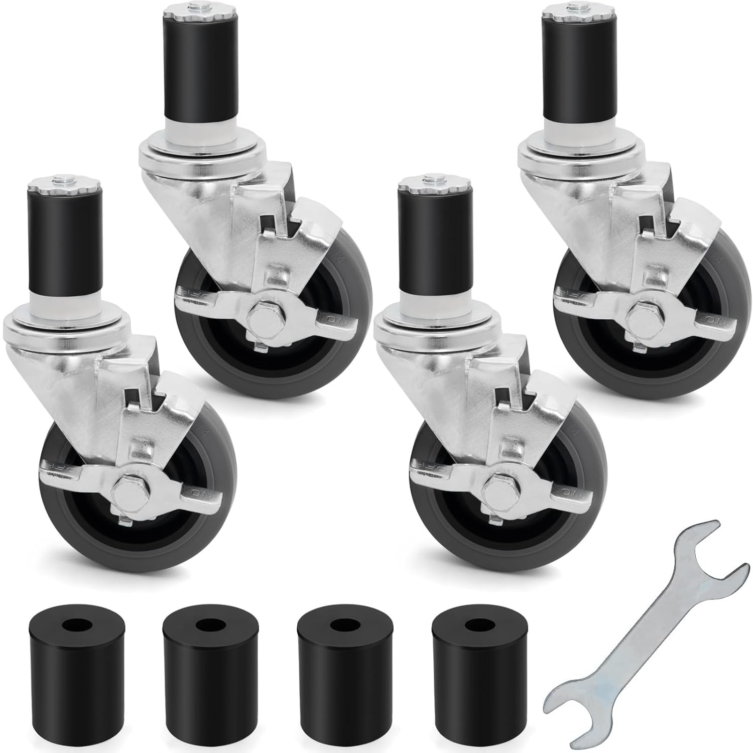 4 inch Prep Table Casters Set of 4 Heavy Duty Commercial Kitchen Prep Tables