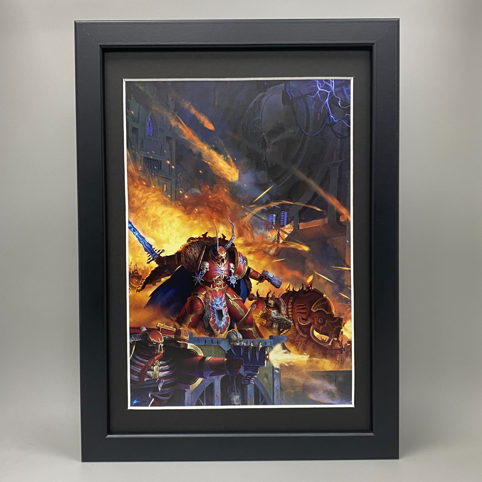 THE CRIMSON SLAUGHTER FRAMED ART CHAOS SPACE MARINES LORD HELBRUTE WARHAMMER 40K