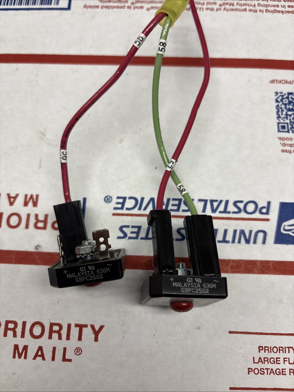Lot Of 2 GBPC2502 Bridge Rectifier 3 Pole  Malaysia 636M + Cable + Connectors