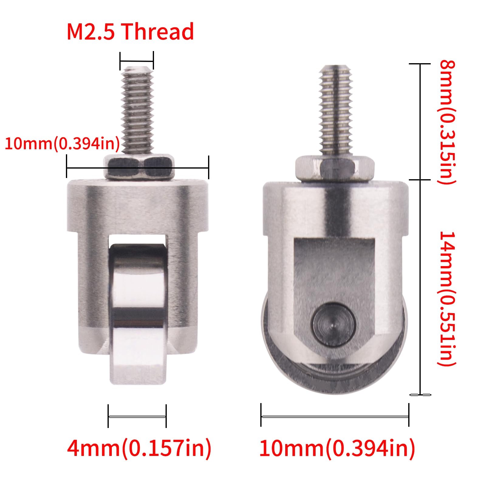 Roller Contact Point For Dial Indicators M2.5 Thread 10mm Wheel Metric 1 PC