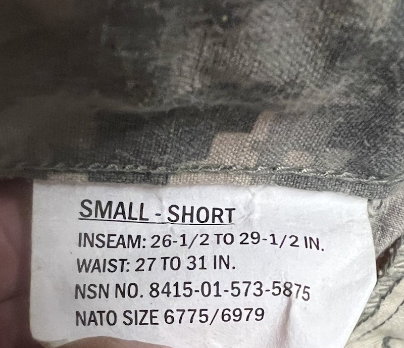 Defender M FR Camo Pants Men Sz Small Short Army Soldier Button Fly NWT