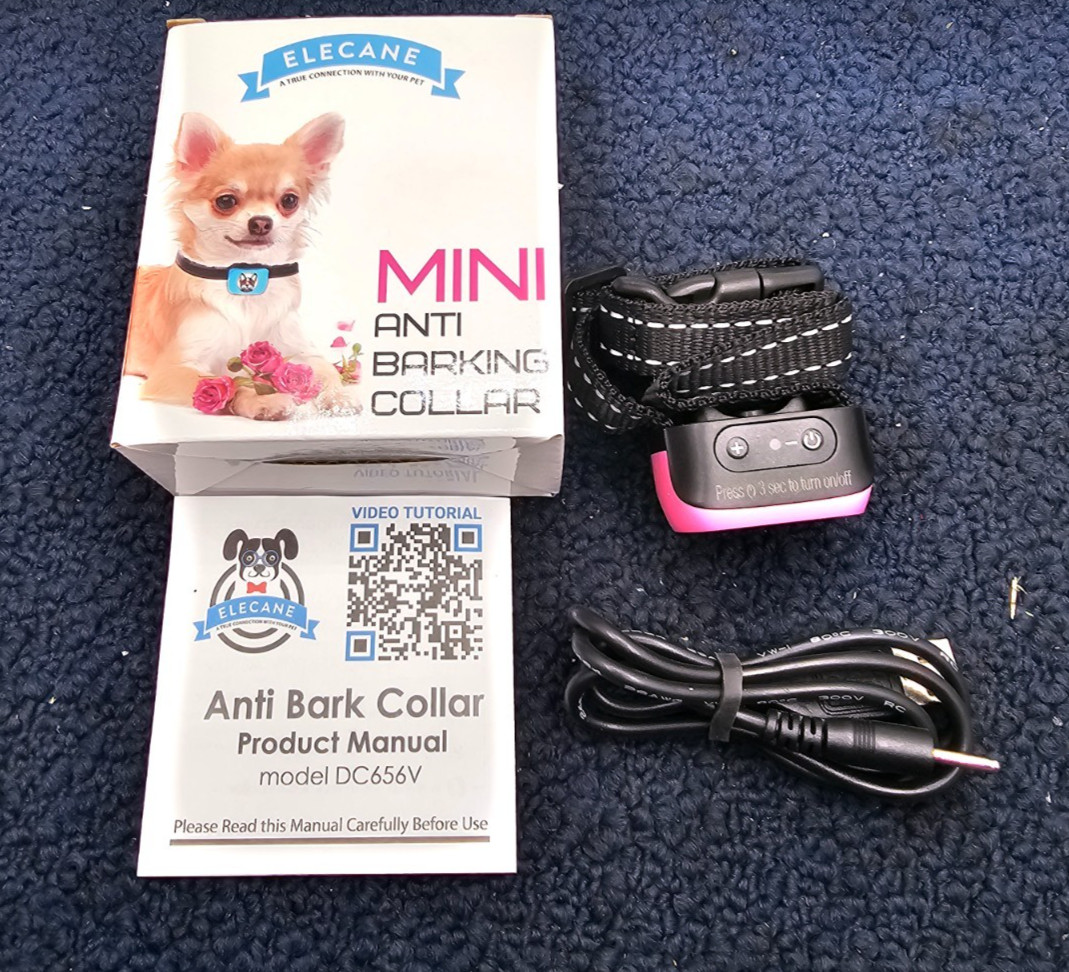 ELECANE DC656V: Small Dog Bark Collar Rechargeable Mini Anti Barking Device