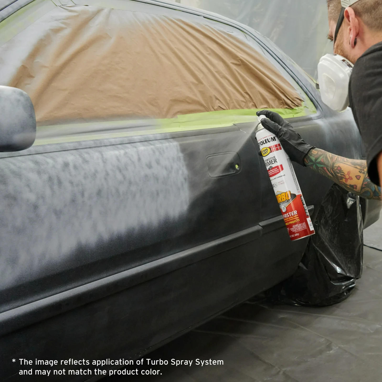Rust-Oleum 334128 Stops Rust Turbo Spray Paint, Gloss Black - 24 oz