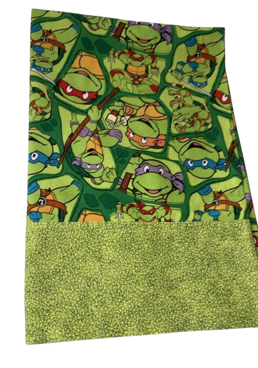 Ninja Turtle Pillowcase Handmade Standard Size 30" BY 20"