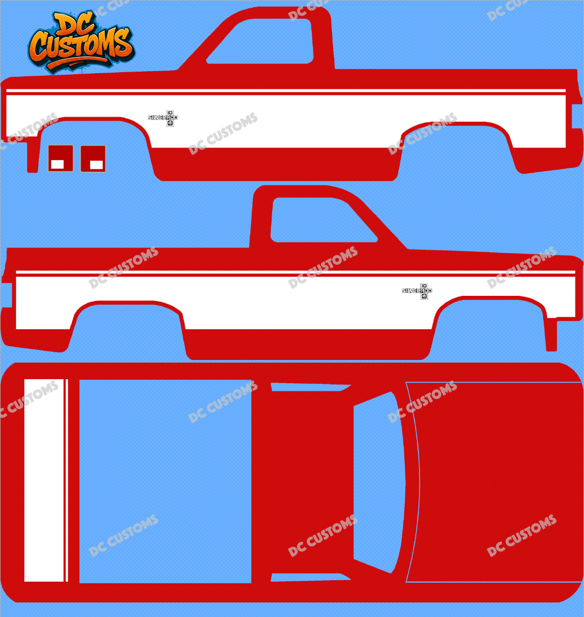 83 CHEVY SILVERADO (WHITE TONER) DECALS MODERN CLASSIC