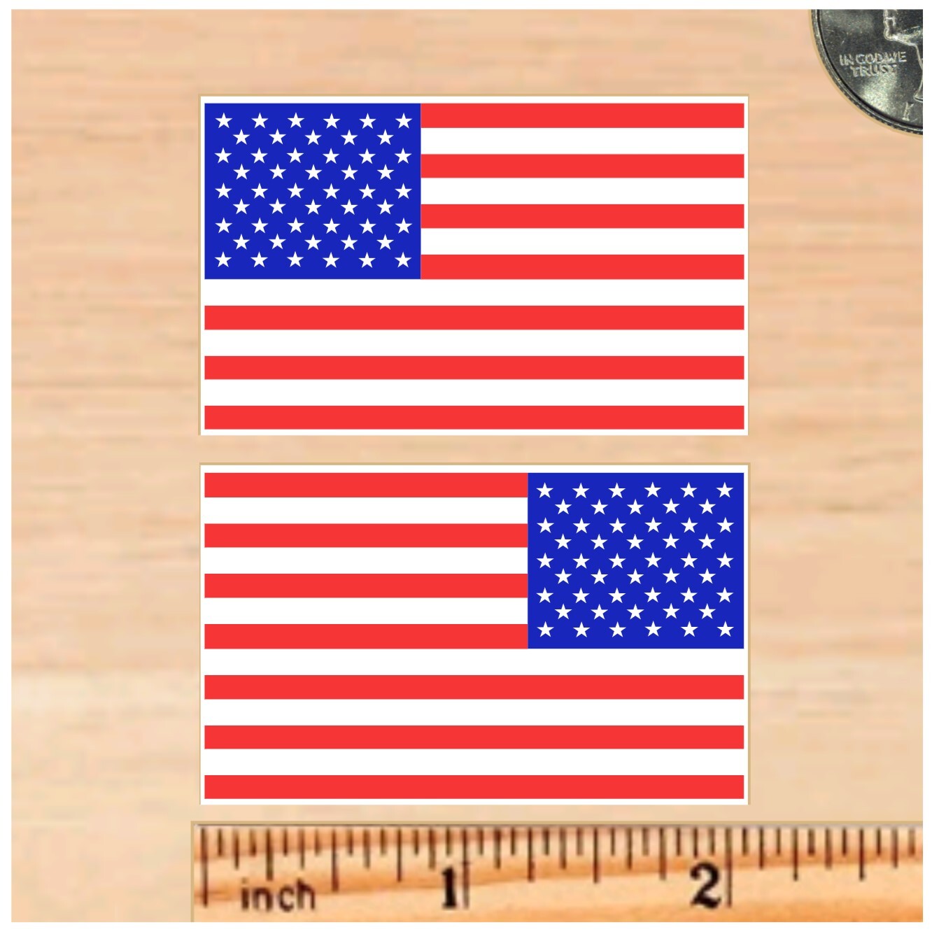 American Flag Sticker Stickers 2" (2-pack, 4-pack, 6-pack, or 12-pack) USA FLAGS