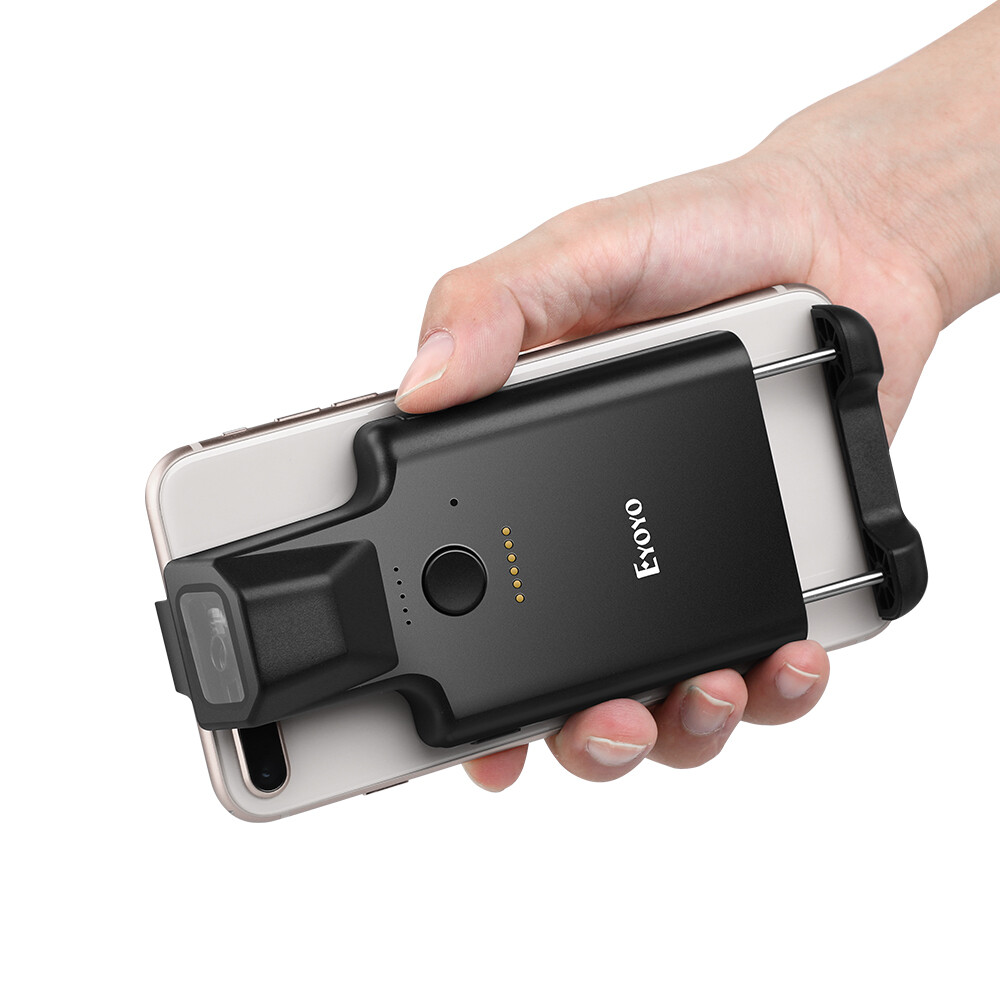 Eyoyo Phone Back Clip Barcode Scanner Bluetooth 1D 2D QR UPC EAN Code Scanner