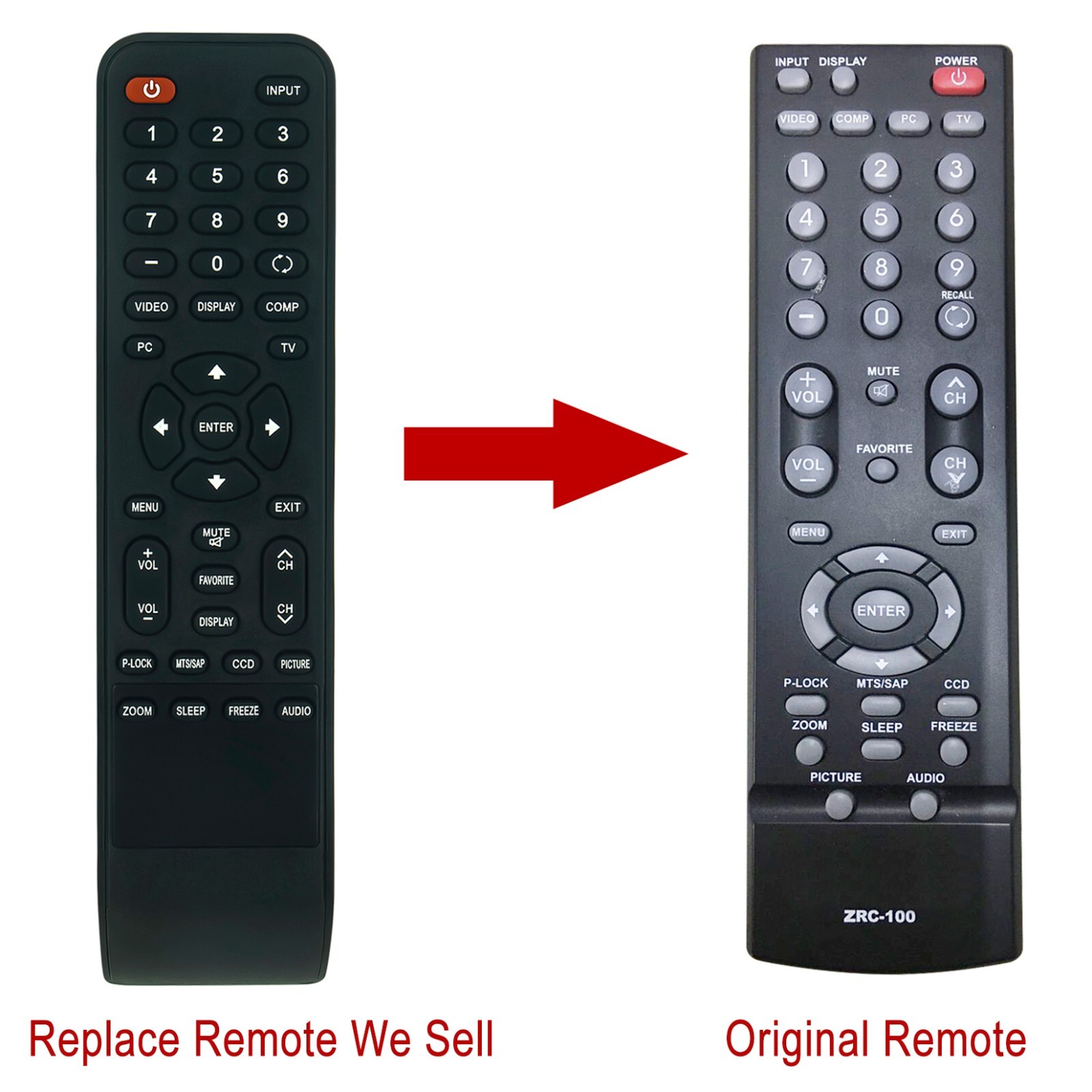 New Replace Remote Control for Dynex LCD TV ZRC-102 DX-LCD19-09 DX-LCD26-09