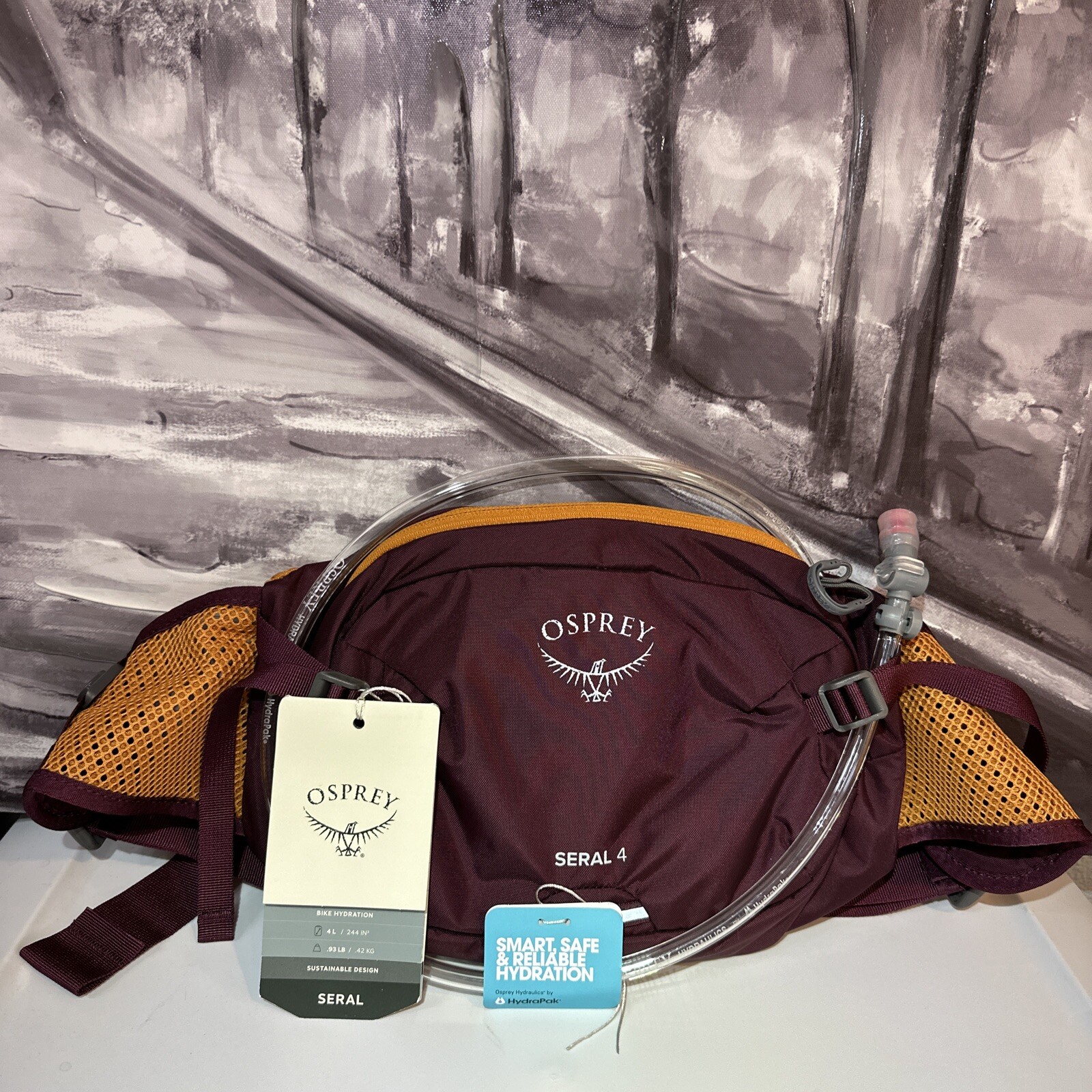 Osprey Seral 4L Unisex Biking Waist Pack with Hydraulics Reservoir, Aprium Purpl