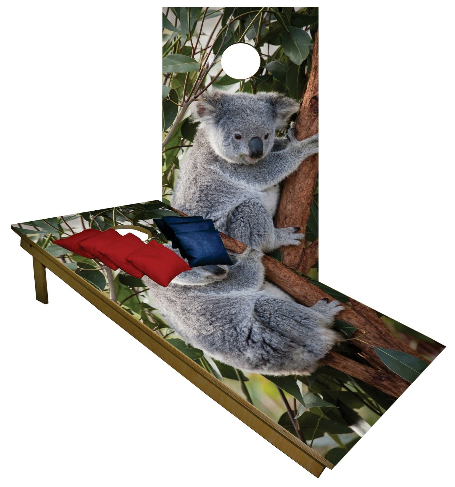 Cornhole Cute Gray Koala Bear Boards BEANBAG TOSS GAME w Bags  Set