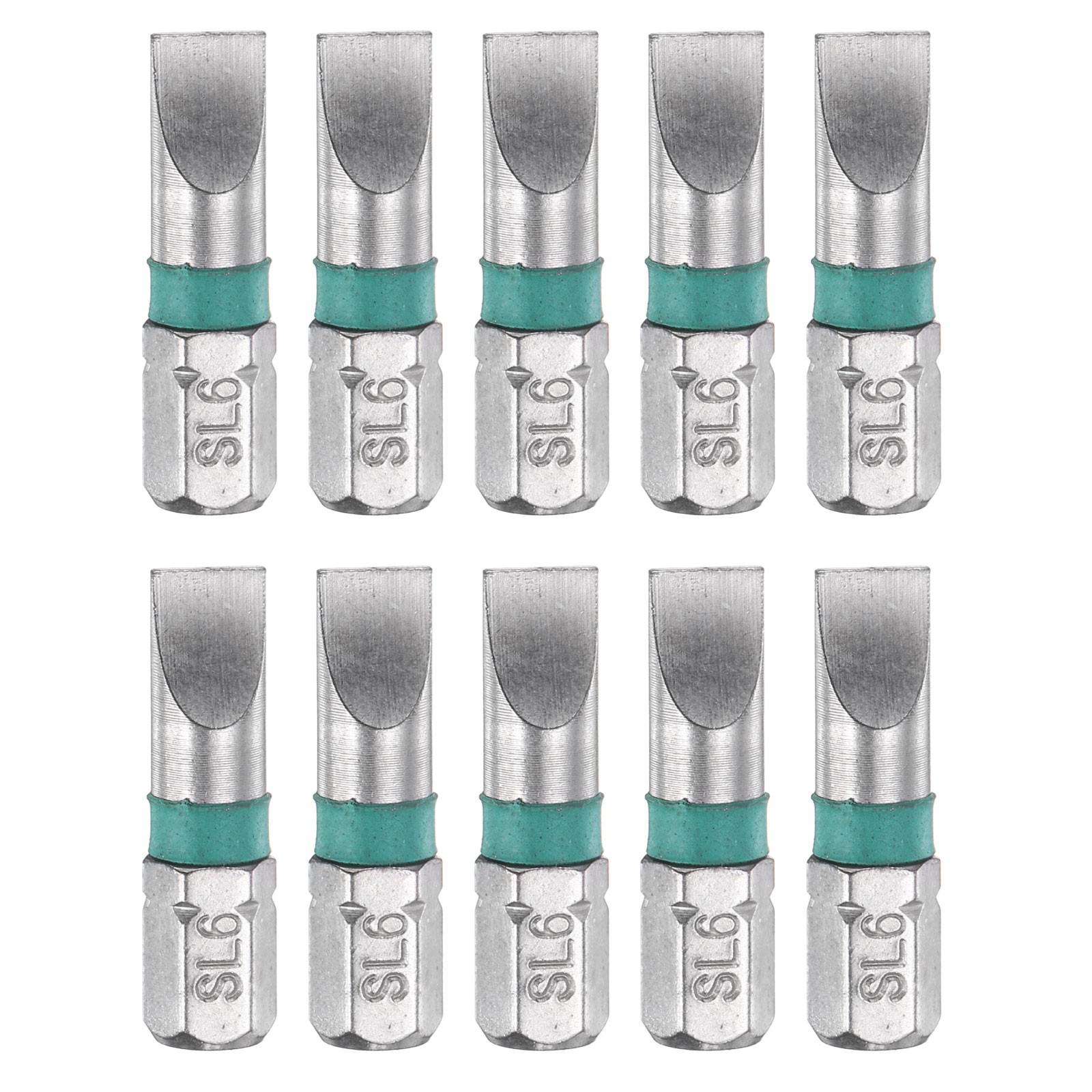 10pcs SL6 Magnetic Slotted Screwdriver Bits 1/4" Hex Shank 1" Length S2 Steel