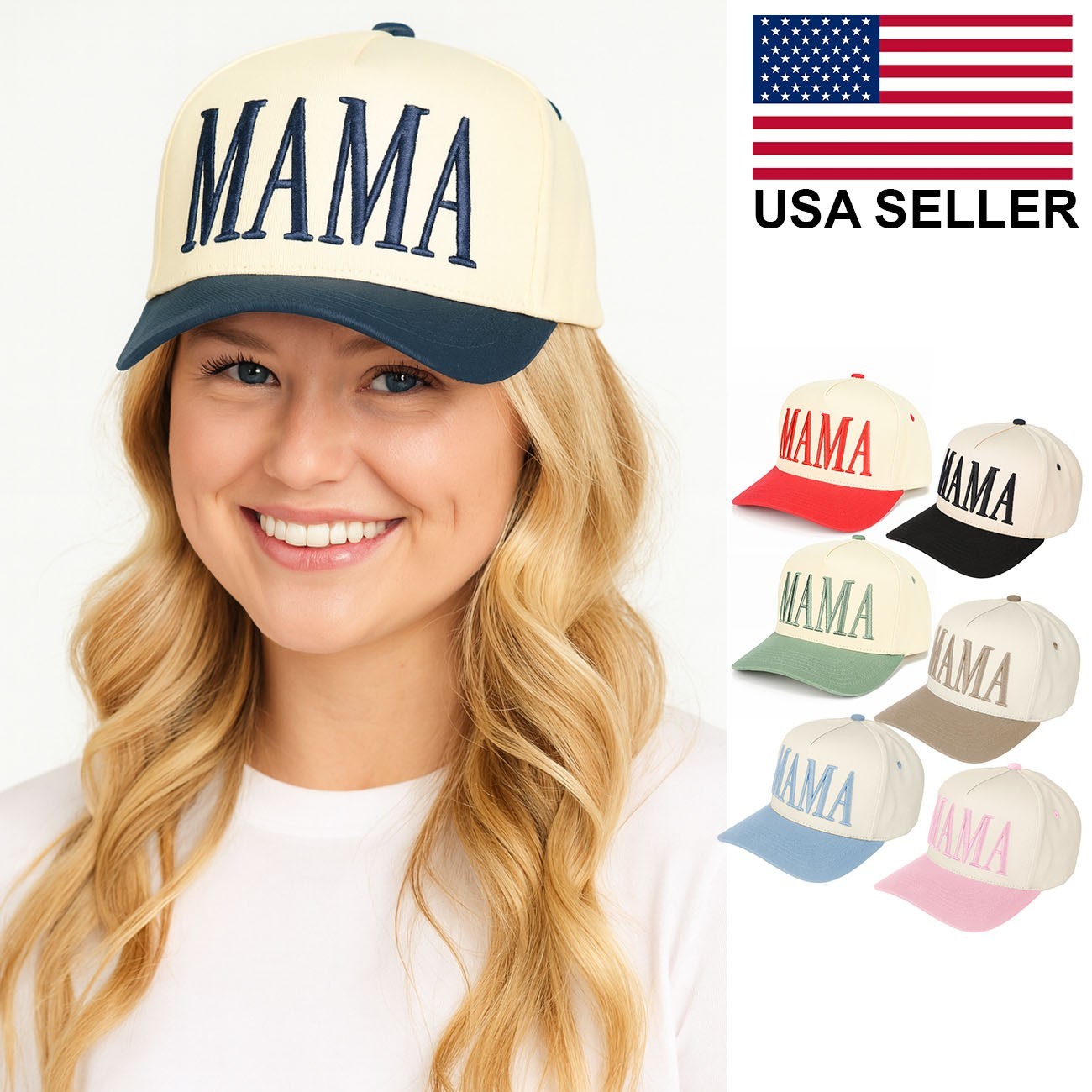 C.C Women MAMA Letter embroidered Snapback Trucker Hat Baseball Cap