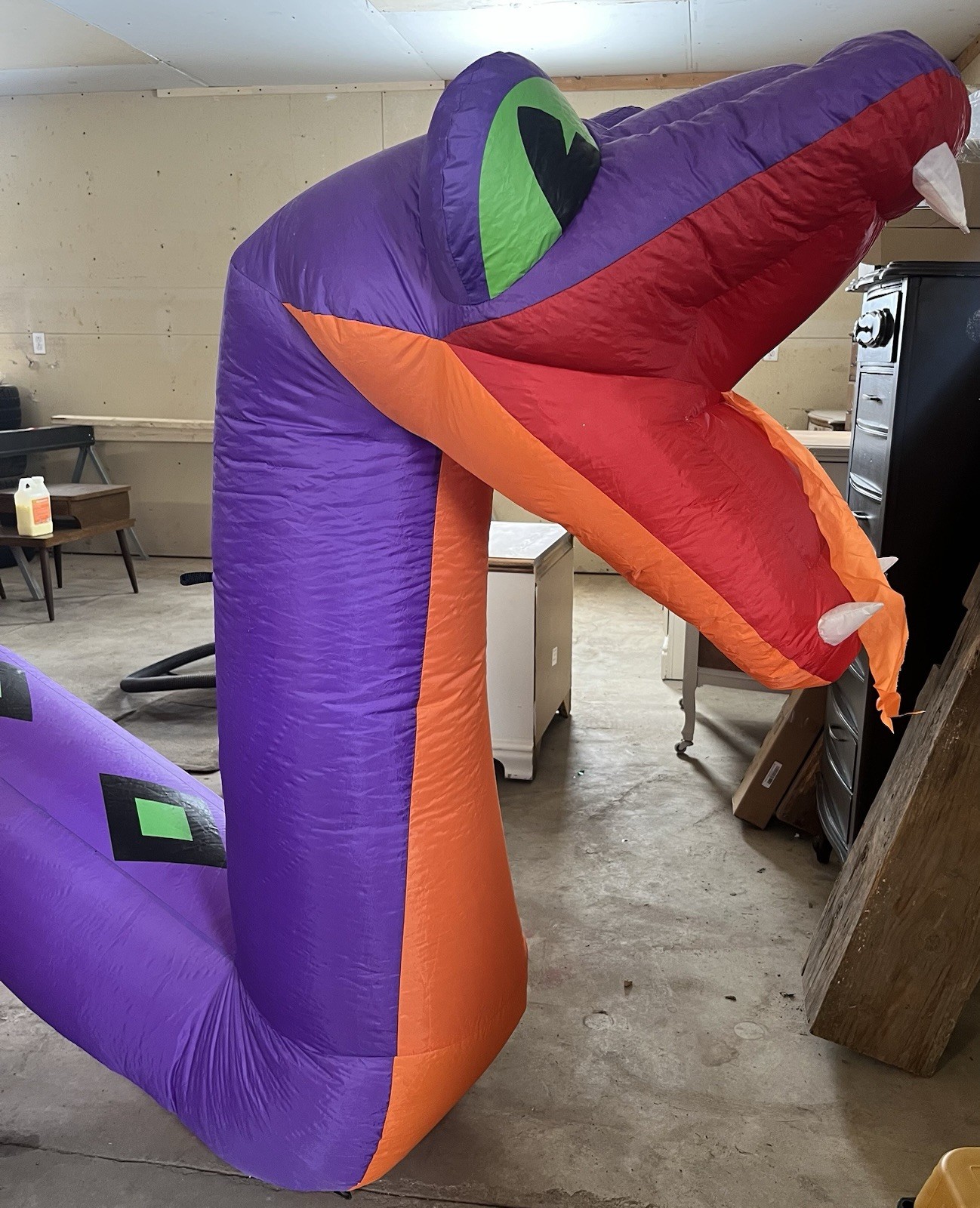 Inflatable Halloween Purple Snake 20’ Foot Air Blow Up w/ Pump Tested WORKS
