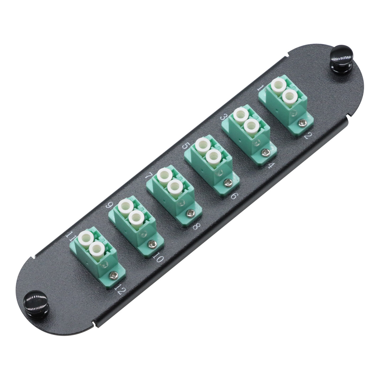 10Pcs Fiber Optic Adapter Panel 6 LC Duplex Aqua OM3 OM4 For CORNING CCH-CP12-E4
