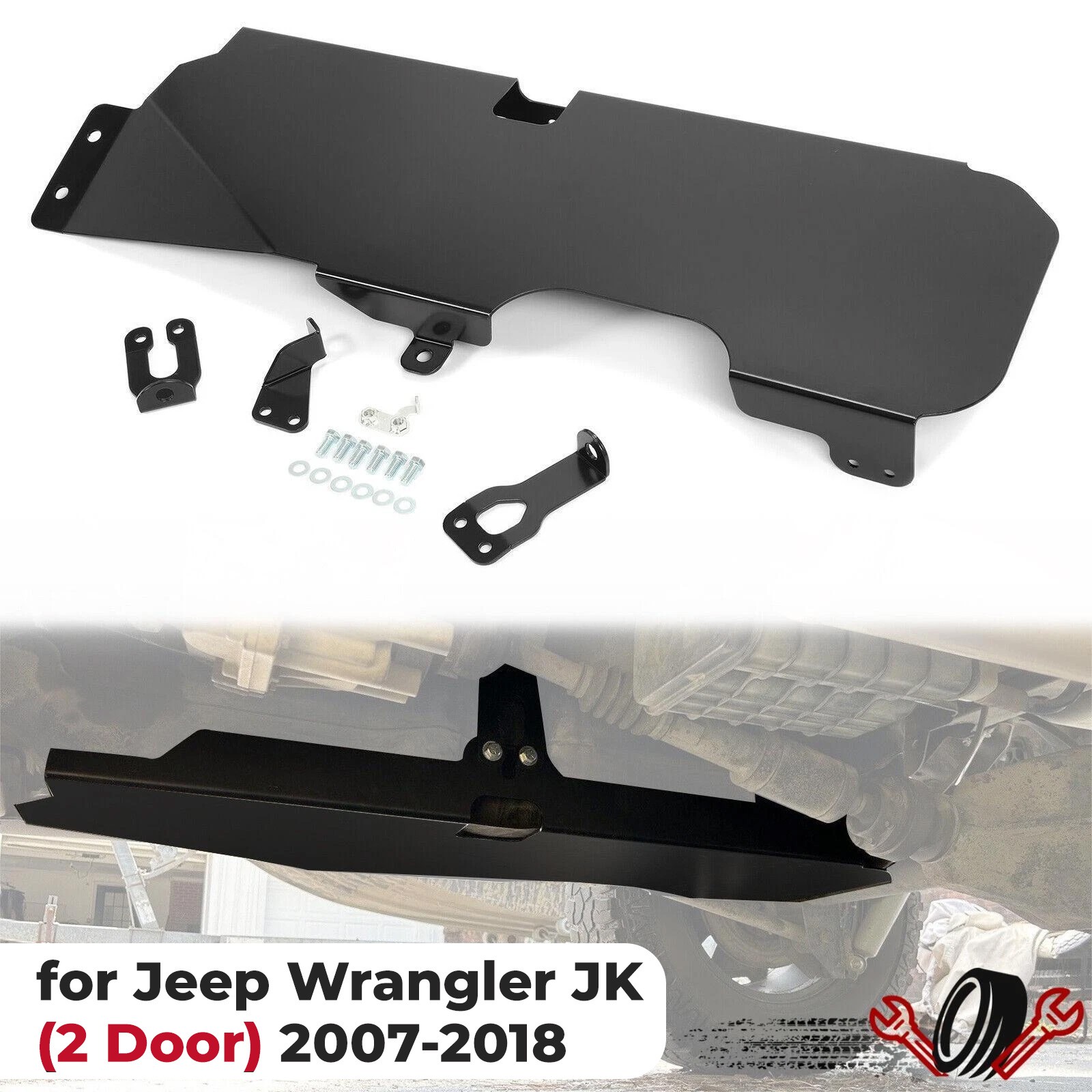 Gas Tank Fuel Tank Skid Plate For 2007-2018 Jeep Wrangler JK 4WD 2-Door for 794