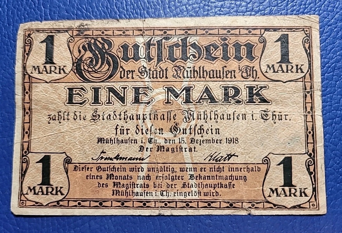 Germany (Muhlhausen) 1 Mark 1918 Notgeld