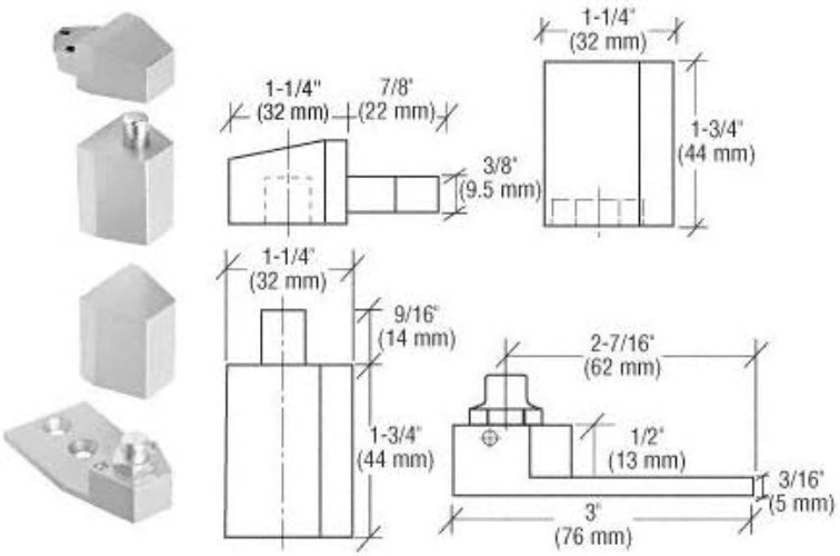 Durable Offset Reversible Pivot Set Flush-Mount for L-Shaped Commercial Doors
