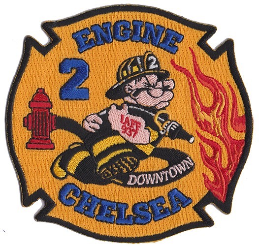 Chelsea, MA Engine 2 Popeye Downtown Fire Patch NEW .