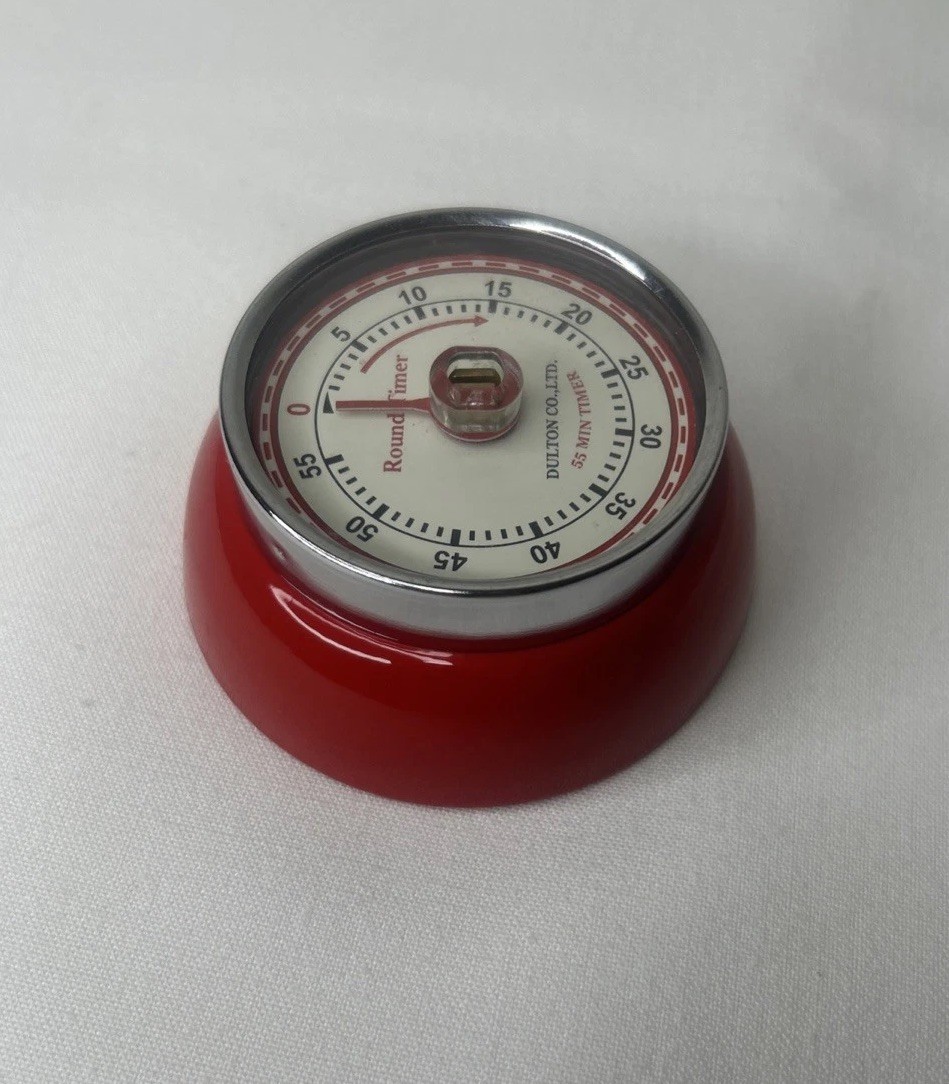 Dulton Red Magnetic Kitchen Timer Tested Works Retro MCM Style