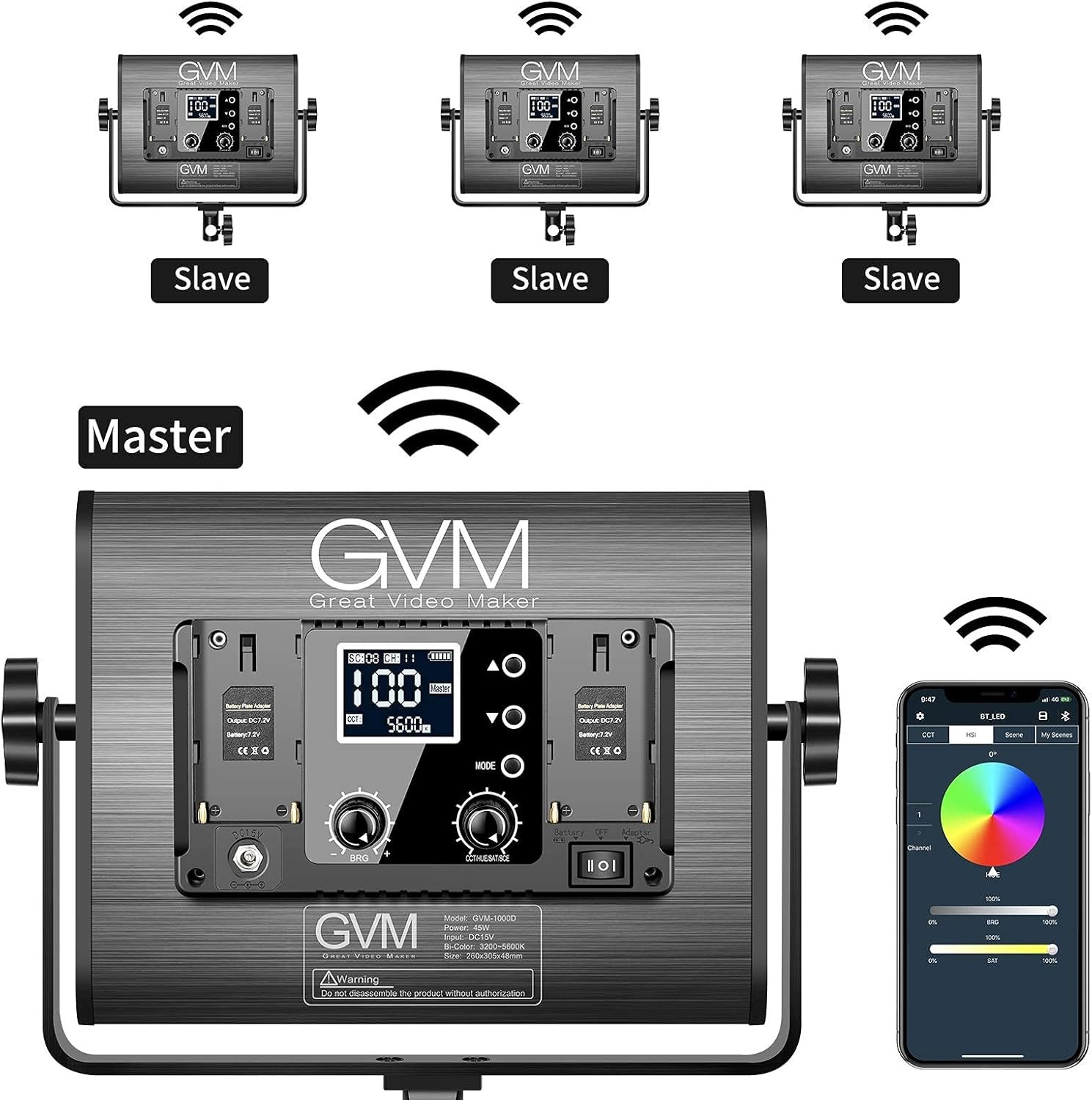 RGB LED Video Light Kit Photography Studio Lighting Set