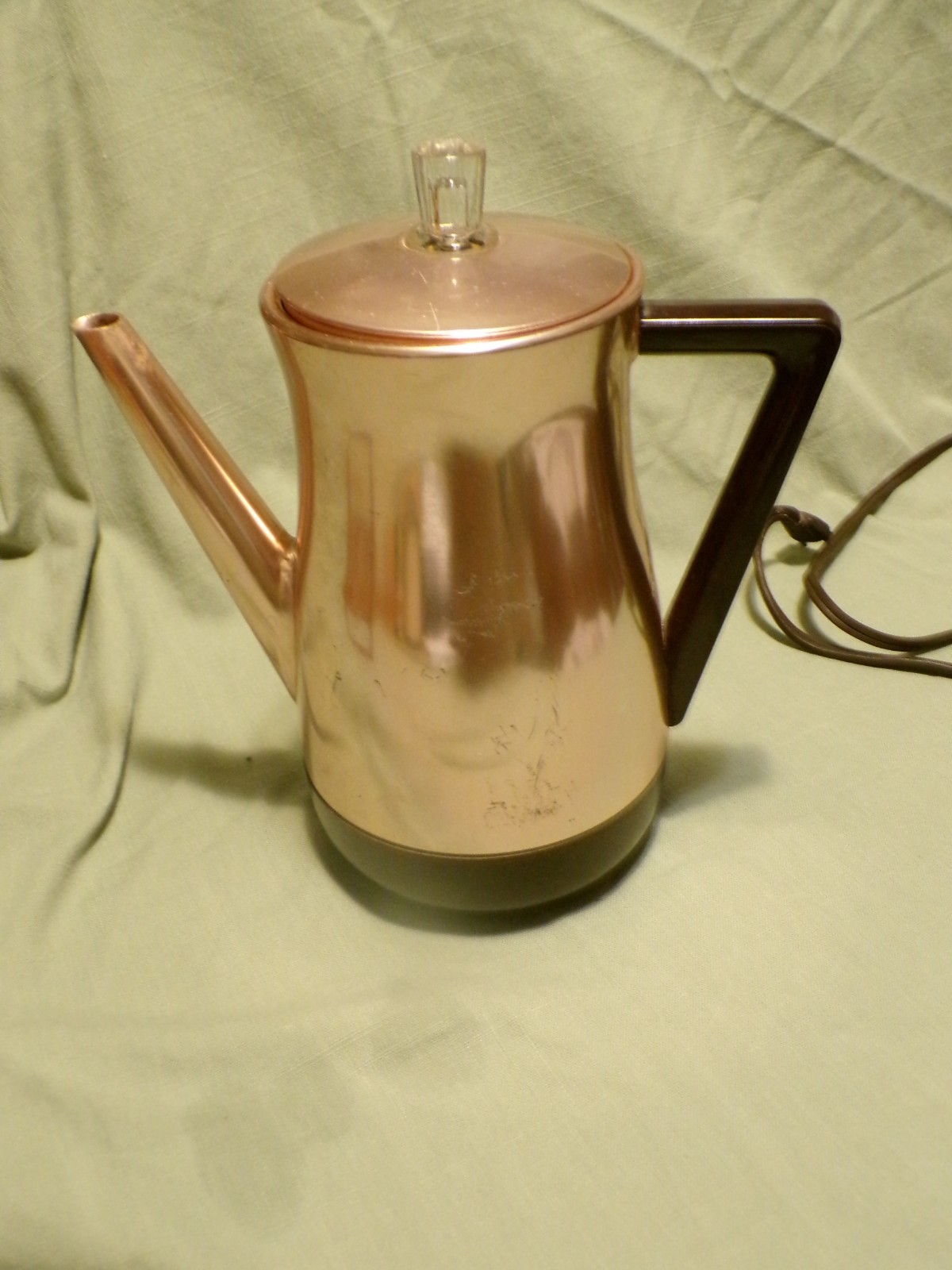 West Bend Electric Coffee Percolator Copper Stainless Steel 6-8 Cup Pot W/Cord
