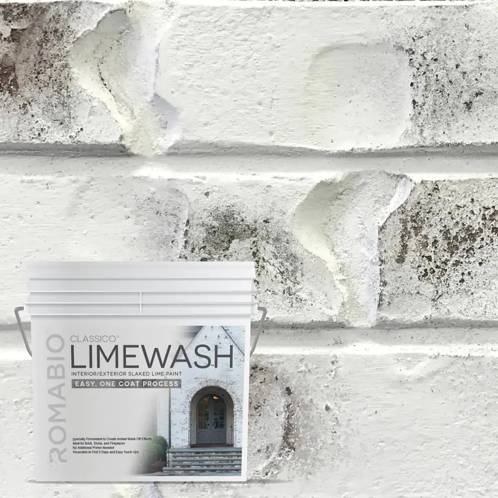 Bianco White Limewash Interior/Exterior Paint Nontoxic Formula High UV