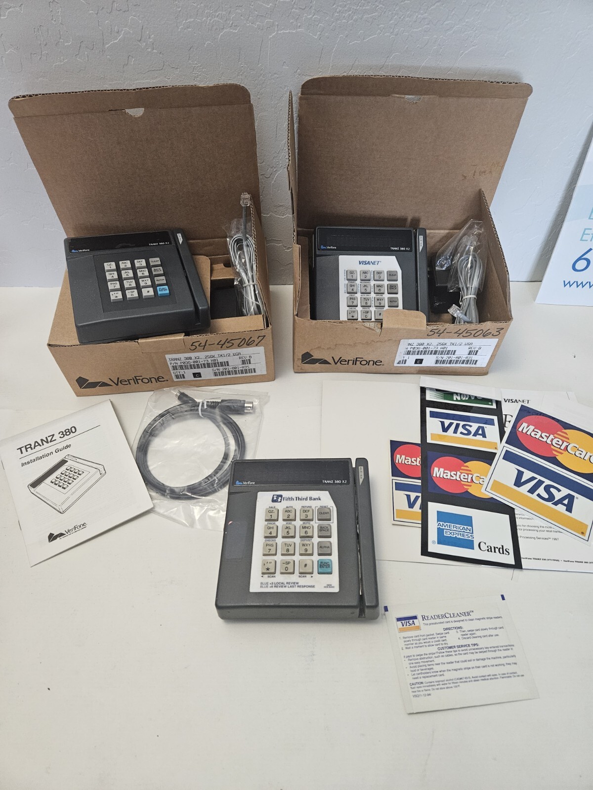 Lot of 3 Verifone Tranz 380 X2 Credit Card Processing Terminal Machine