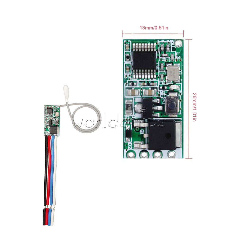 433mhz DC 3.6V-24V 1CH Relay Wireless RF Remote Control Switch Receiver Module
