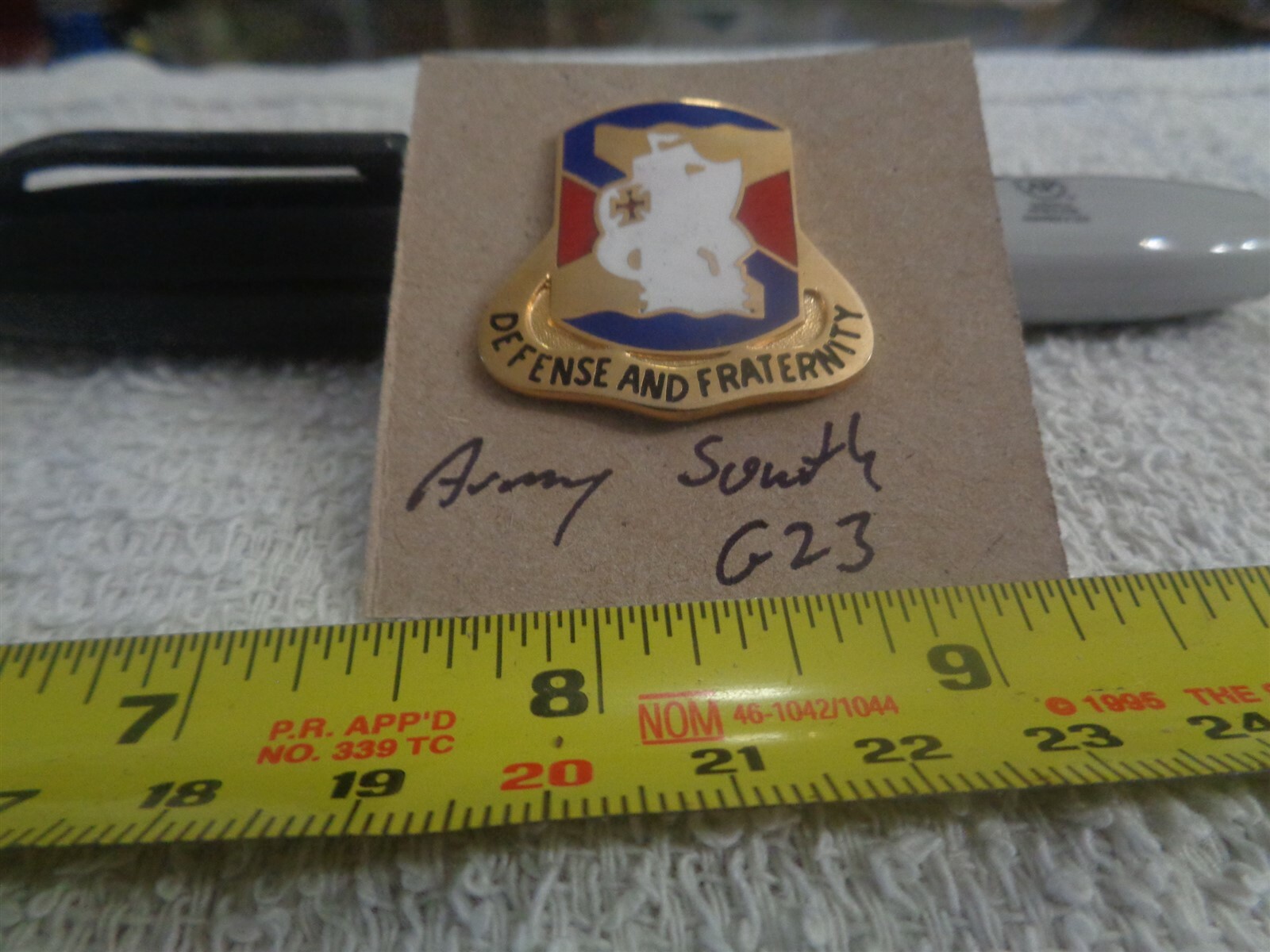 Army South G23 Unit Crest, DI, DUI (DRAW#S7)