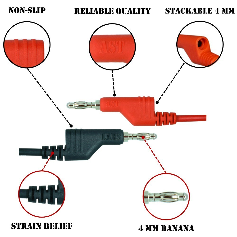 AST Labs Test Lead [3 feet] Stackable Banana Plug 15A (#992-006)