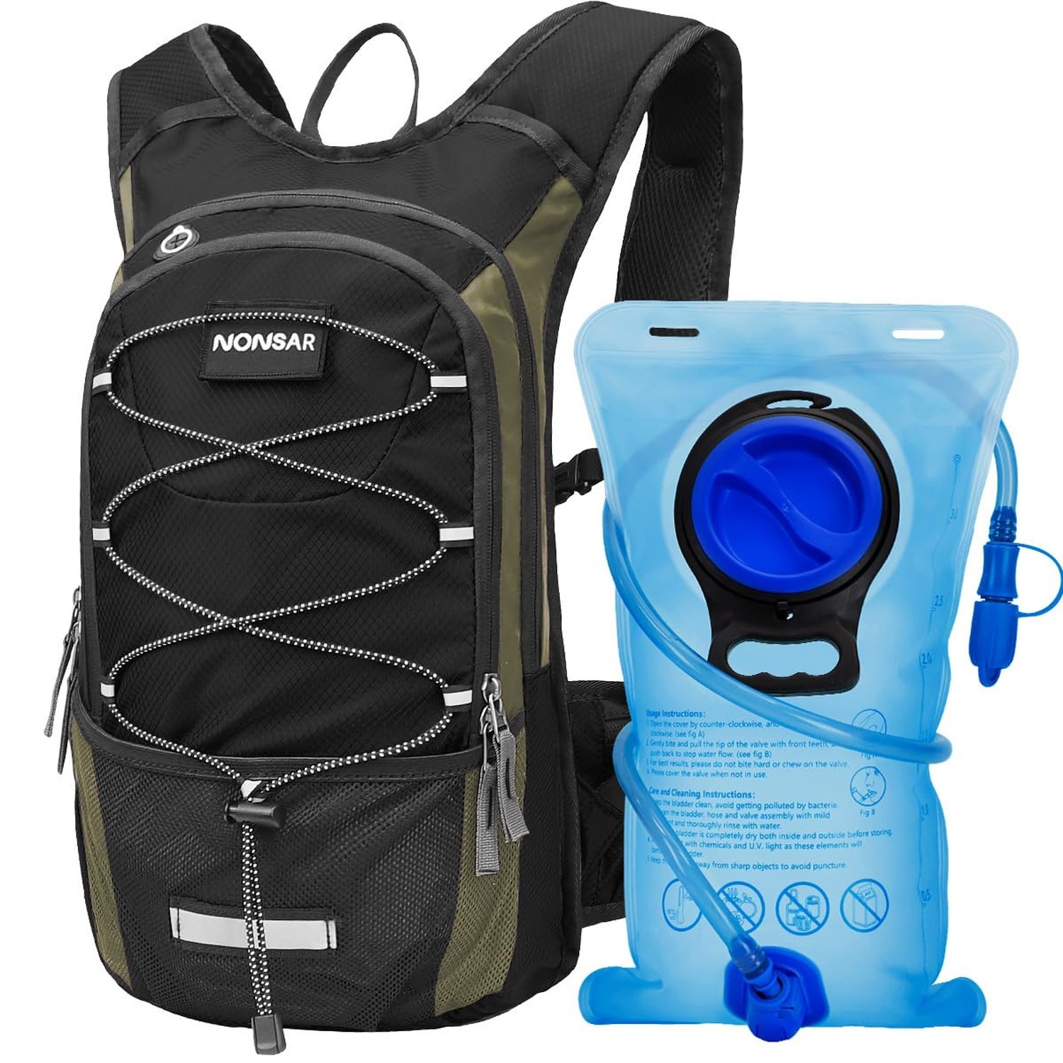 NONSAR Hydration Backpack, Hiking Backpack with 3L Water Bladder, Lightweight...