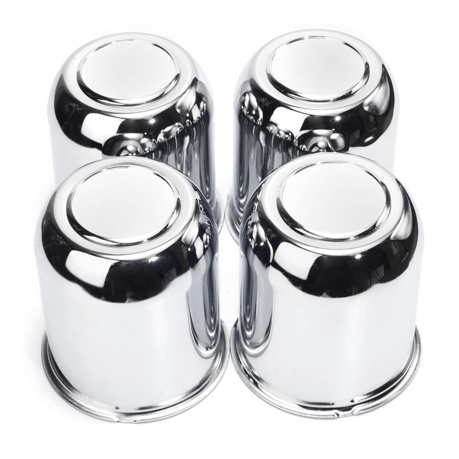 RTRHINOTUNING 4PCS 3.74inch Push Through Wheel Center Caps Chrome Silver for Tru