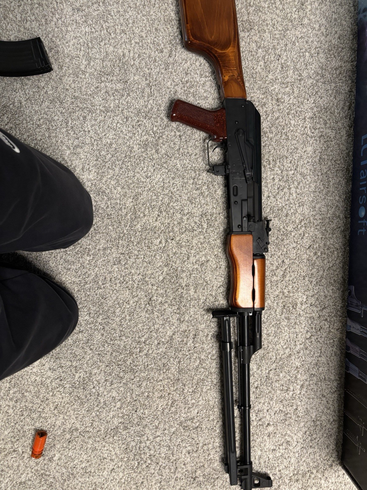 LCT RPK Electric Airsoft Rifle Wood Stock w/ Drum Mag, Orange Tip