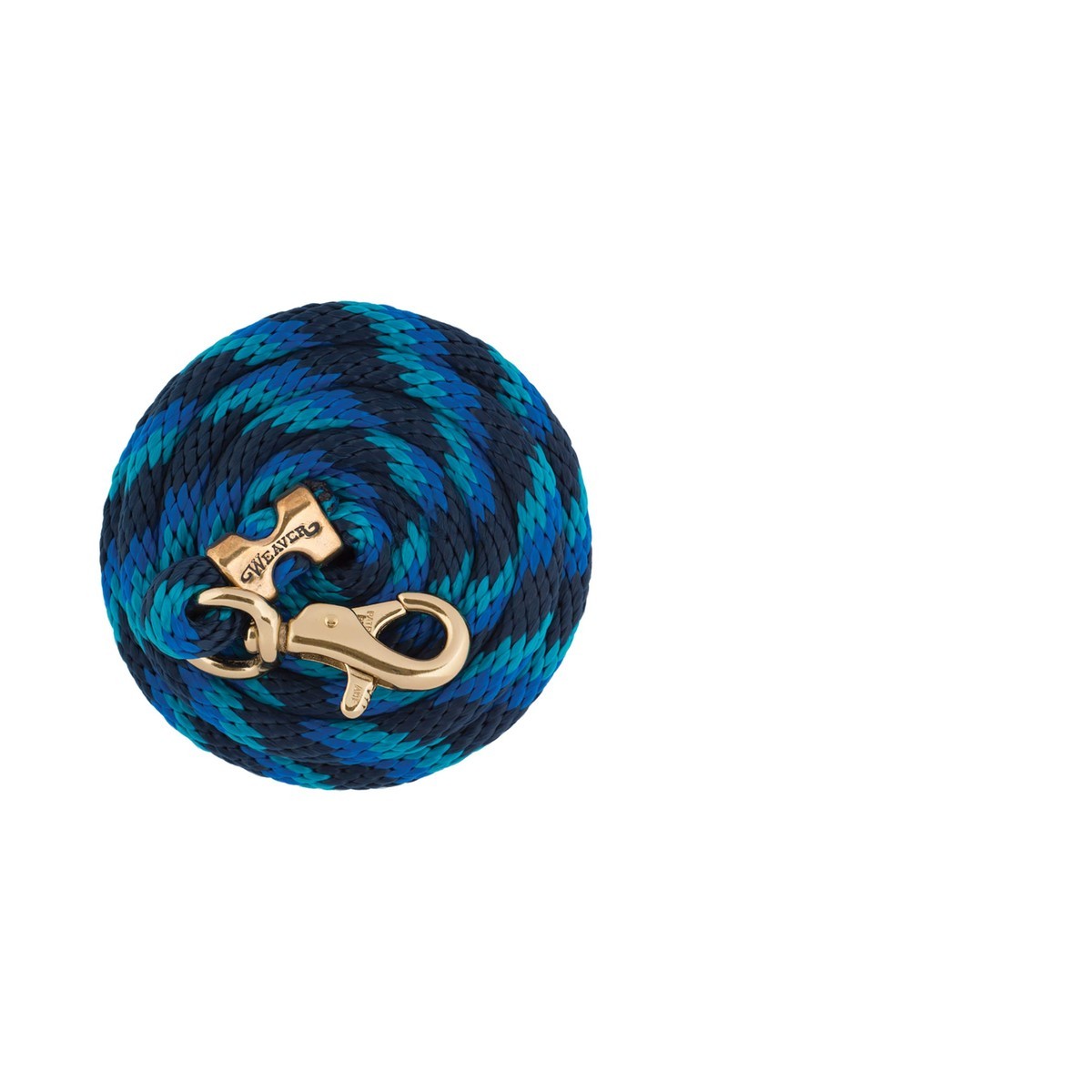 Weaver Equine Poly Lead Brass Plated Bull Trigger Snap Navy/Blue/Turquoise