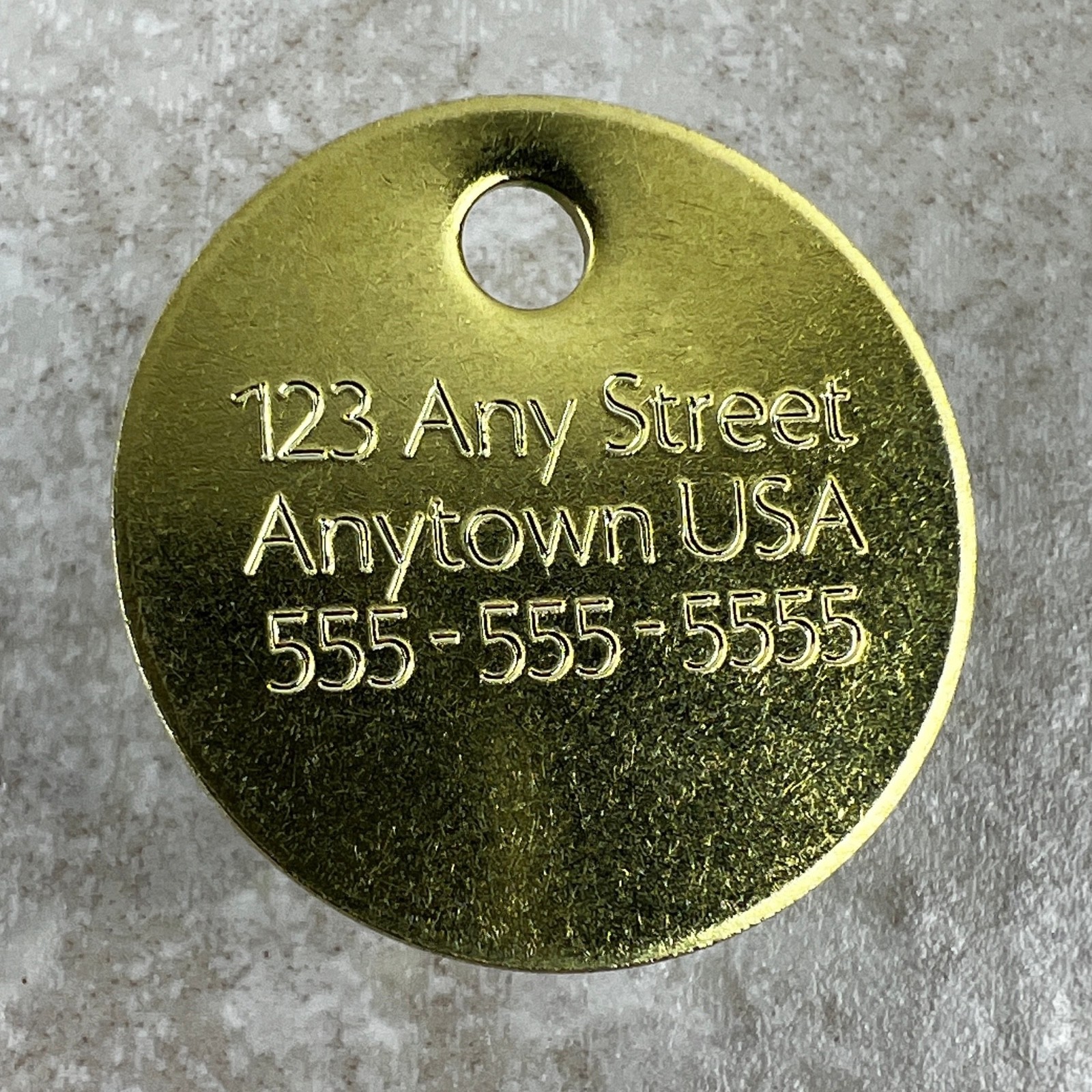 Custom Engraved Dog Tags Personalized Dog Collar Pet ID Tags RUSTIC BRASS CIRCLE