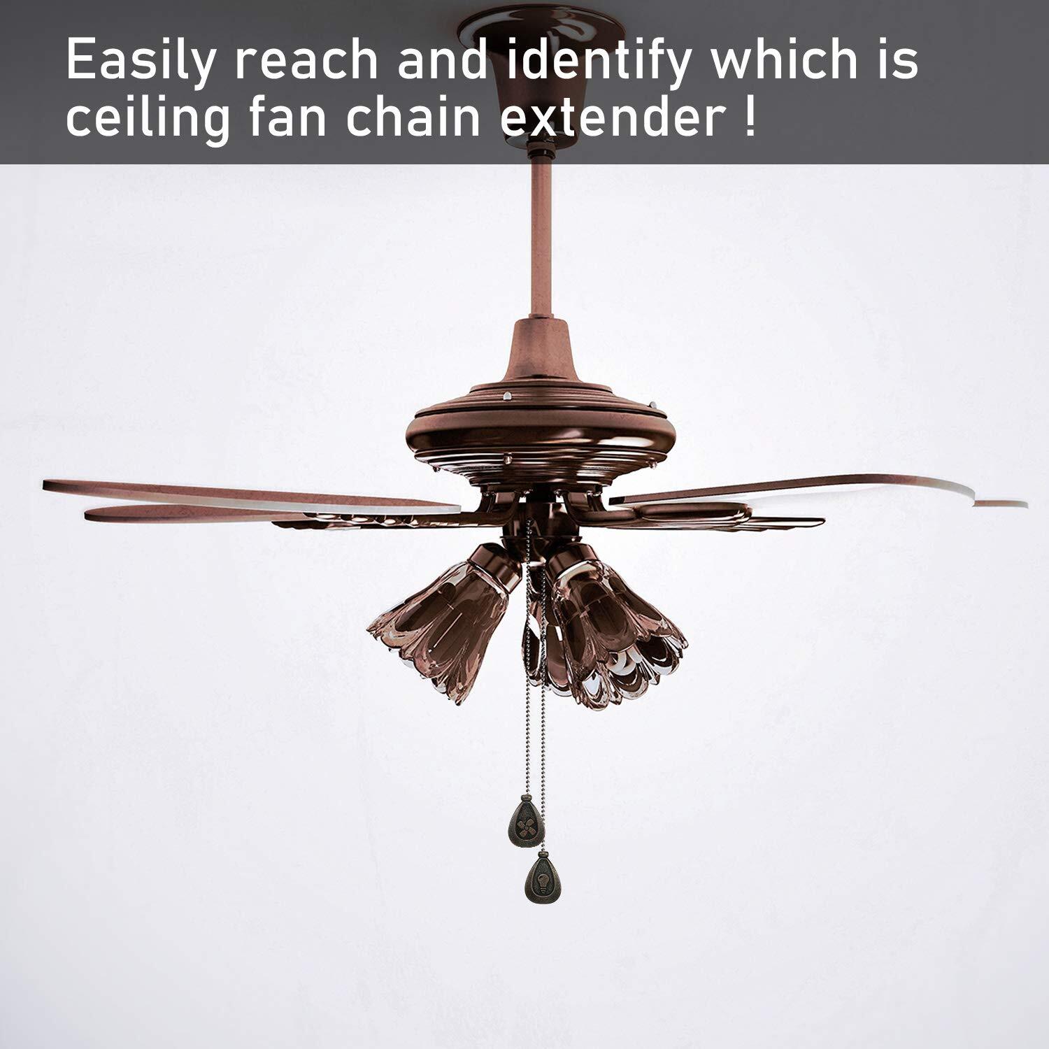 Pull Chains Decorative Extension Chain Pendant for Ceiling Lamp Fan, 4 Pack